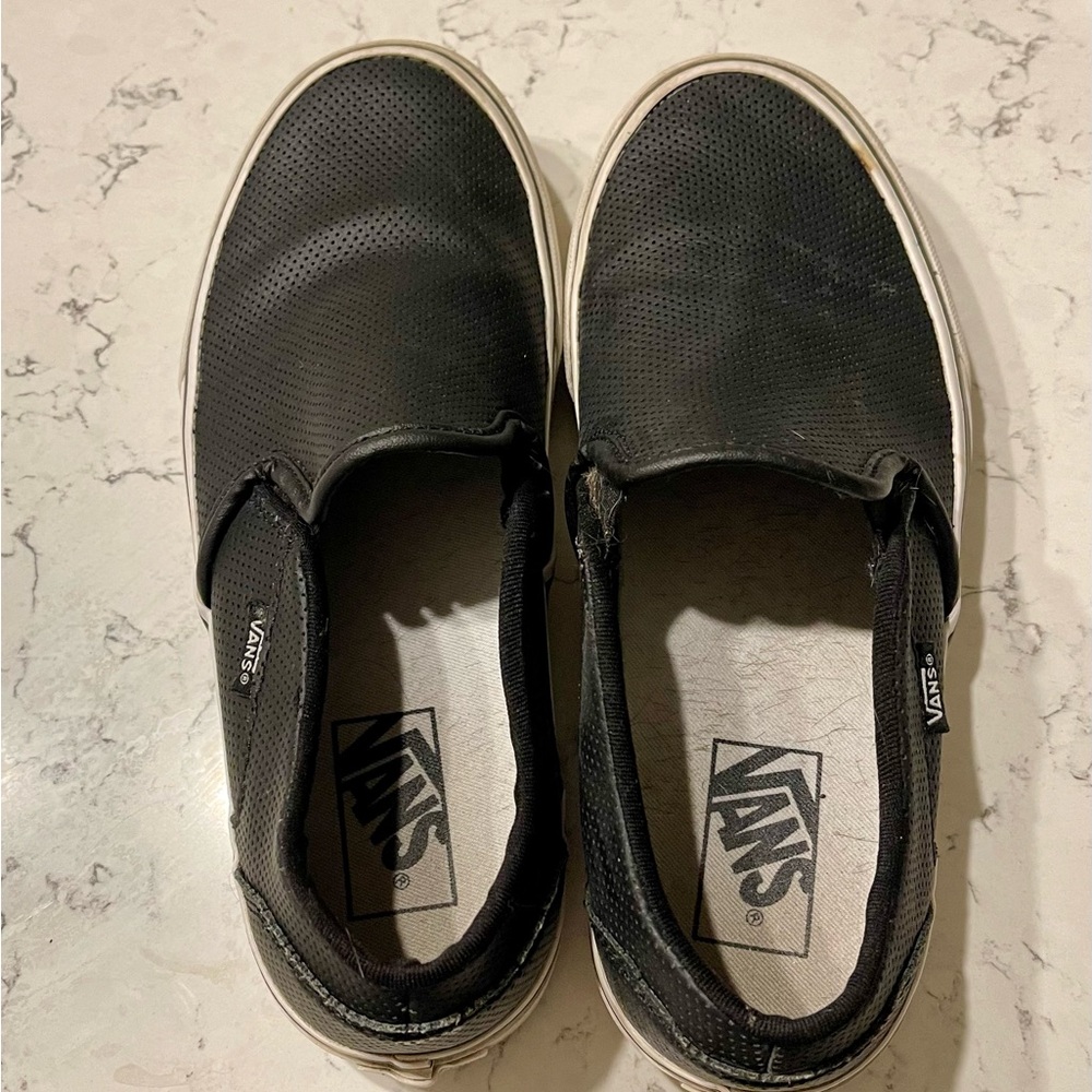 Vans Perforated Black Slip-On Shoes, Asher Style